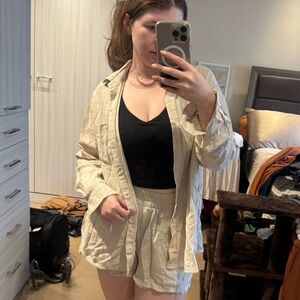 Old Navy Light Tan Boyfriend Shirt